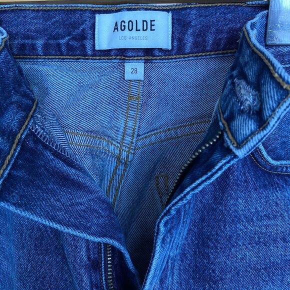 Agolde Premium Jeans Medium-Dark Blue High Rise - Picture 6 of 9